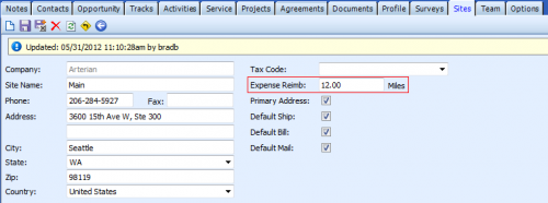 ConnectWise - Default mileage reimbursement