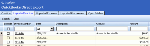 ConnectWise - Un-posted Invoices in the accounting interface