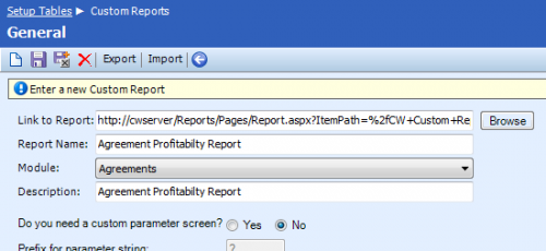 ConnectWise - Add Custom SSRS Report