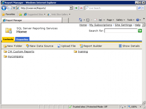 SSRS - Report Manager Web Interface