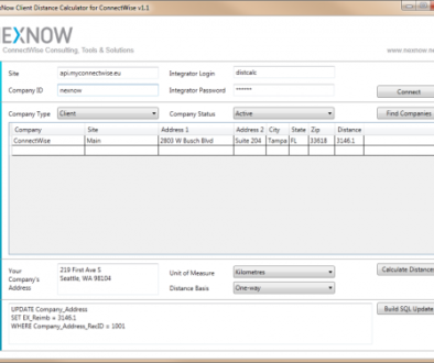 NexNow - Client Distance Calculator for ConnectWise