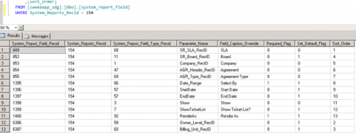 System Report Field 1