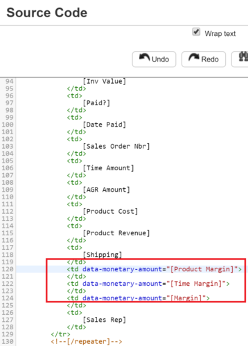 CSS tag to reference our Conditional Formatting setup