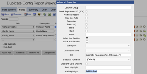 Advanced field properties