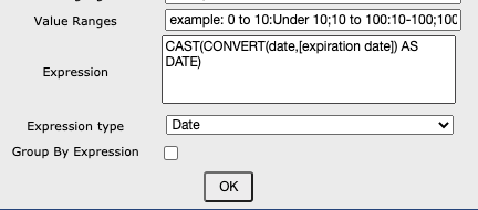 Report Writer Advanced Field Properties. CAST(CONVERT(date,[expiration date]) AS DATE)